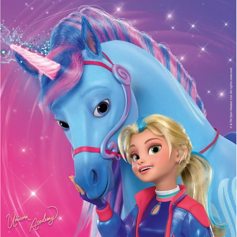 Puzzle Ravensburger Unicorn Academy – 3 x 49 peças, conjunto para criança