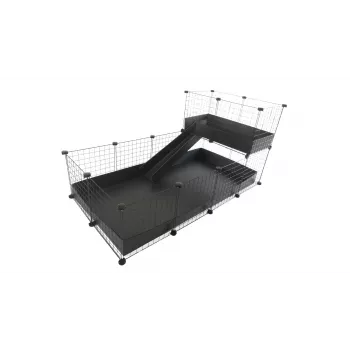 Gaiola modular C&C de um piso 4x2 + Loft 2x1 + rampa preta