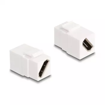 Módulo Keystone DeLOCK HDMI fêmea para fêmea diagonal 8K 60 Hz branco