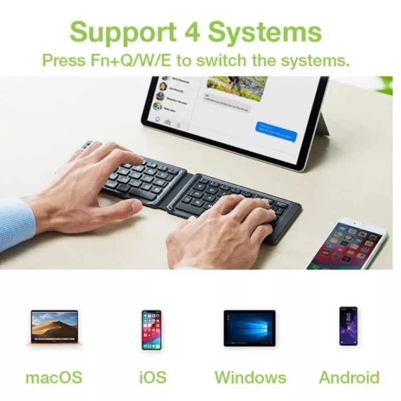 Teclado sem fios dobrável Bluetooth 3.0