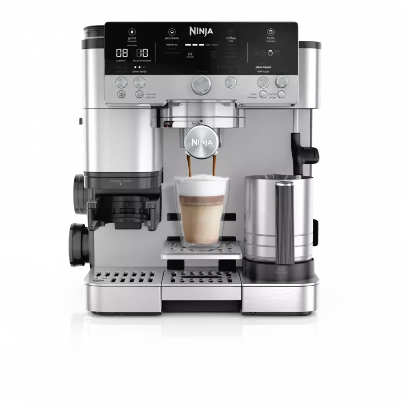 Máquina de café expresso Ninja ES601EU — depósito de água de 2 L, capacidade para 1 chávena, preto/aço inoxidável