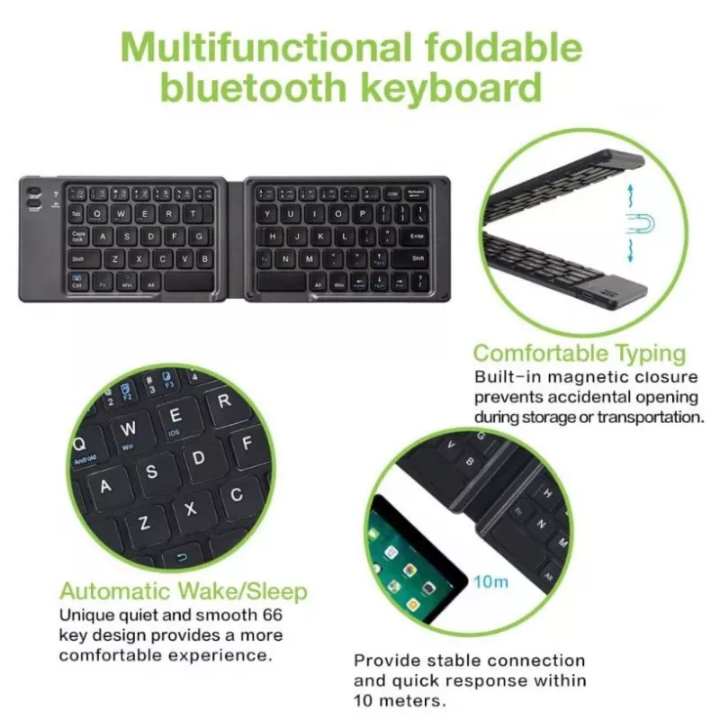 Teclado sem fios dobrável Bluetooth 3.0