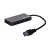 Hub USB NATEC Moth 4 portas USB 3.2 Gen 1 Type-A (5000 Mbit/s), alimentado por USB, preto, cabo de 0,15 m