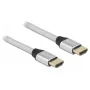 Delock - Ultra High Speed - Cabo HDMI - HDMI macho para HDMI macho - 50 cm - Isolamento triplo - Prateado - Contactos banhados a ouro, suporta 8