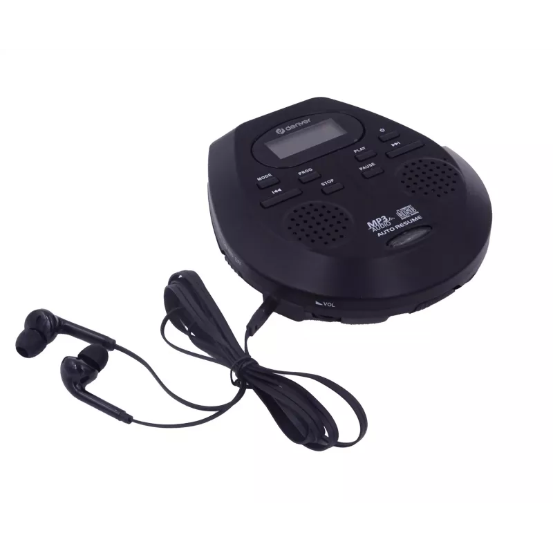 Leitor de CD portátil Denver DMP-395B Preto Reprodução MP3 Ecrã LCD