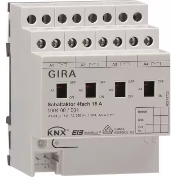 Atuador de comutação GIRA 100400 4-fach 16A KNX/EIB REG