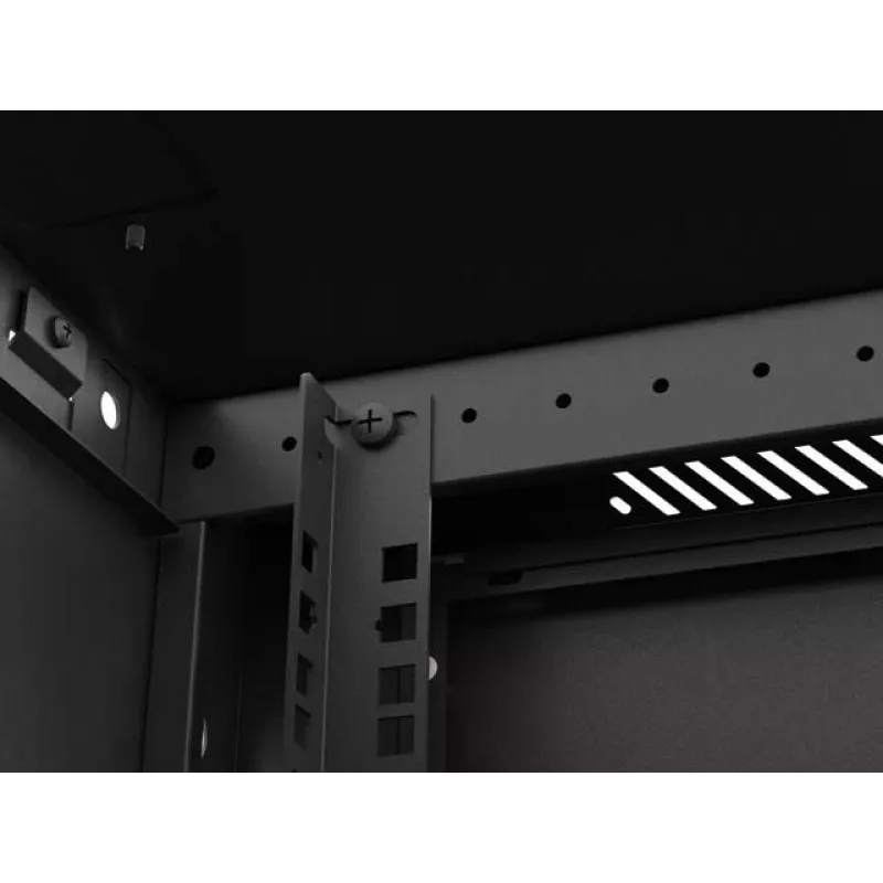 Armário de rack 19 polegadas para montagem na parede LANBERG 4U 600x450 mm preto com porta metálica