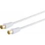 Cabo coaxial S/CONN 80022-128G 1,5 m IEC branco