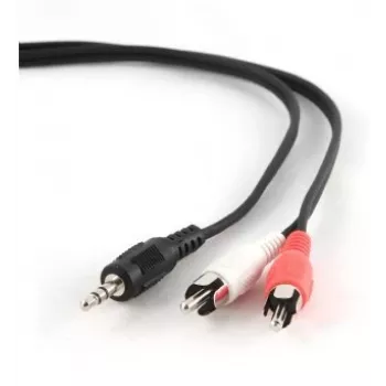 Gembird 1,5 m - 3,5 mm/2xRCA - M/M 1,5 m 3,5 mm 2 x RCA preto - vermelho - branco (CCA-458)