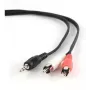 Gembird 1,5 m - 3,5 mm/2xRCA - M/M 1,5 m 3,5 mm 2 x RCA preto - vermelho - branco (CCA-458)
