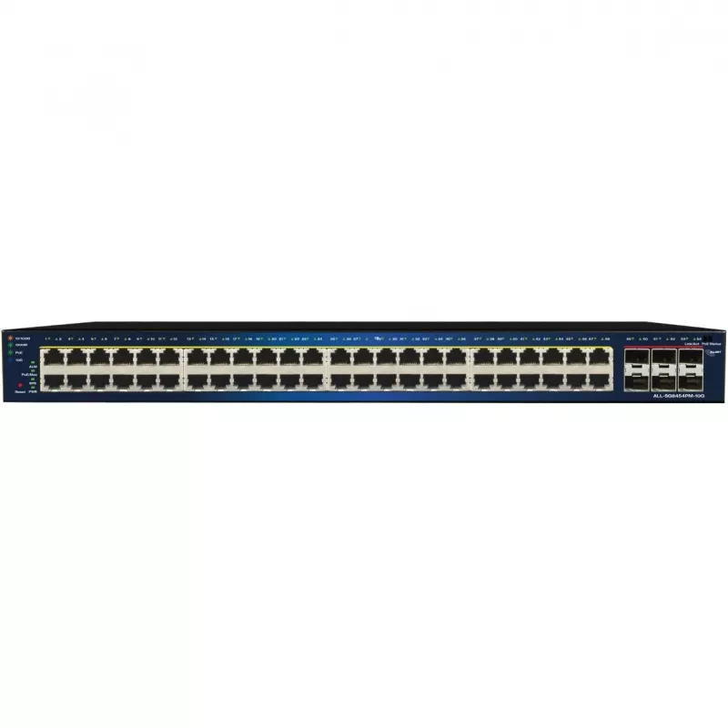 Switch PoE gerido ALLNET ALL-SG8454PM-10G com 48+6 portas PoE e uplinks 10G