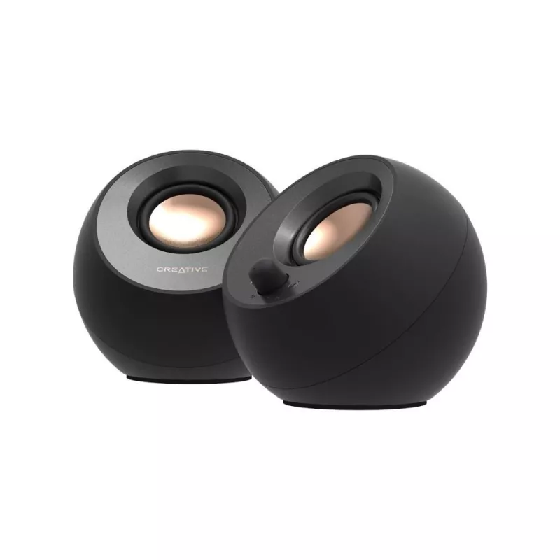 Colunas de secretária CREATIVE Pebble V3 Minimalistas 2.0 USB-C com áudio USB, Clear Dialog Enhancement, Bluetooth 5.0, 8W RMS com 16W de potência de pico