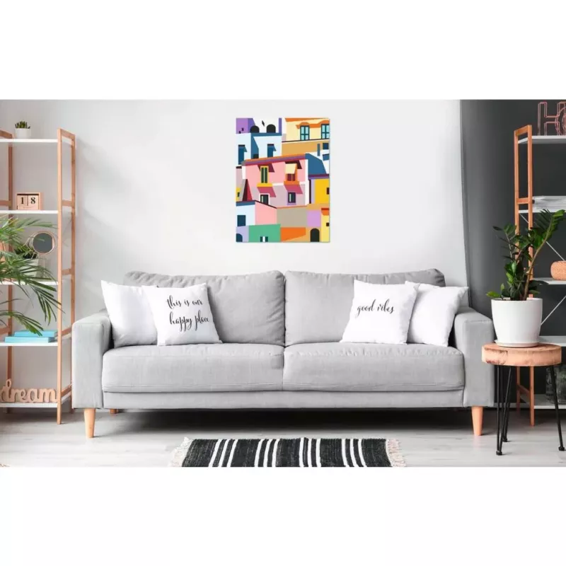 Conjunto de pintura em tela Ravensburger CreArt Canvas Edition: Casas coloridas, modelo 25527