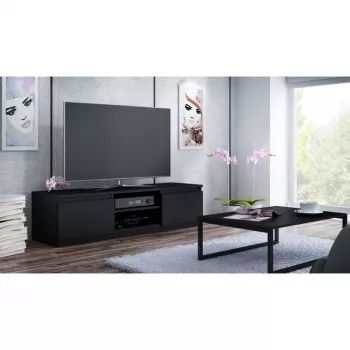 Móvel de TV Topeshop RTV140 CZARNY com 2 prateleiras