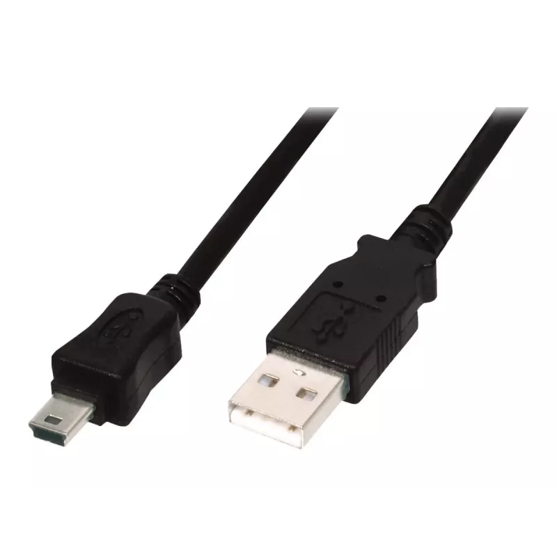 Digitus ASSMANN - Cabo USB - USB Type-A, 4 pinos (M) - Mini-USB, Type-B (M) - 1 m (USB / Hi-Speed USB) - moldado - Preto (AK-300108-010-S)