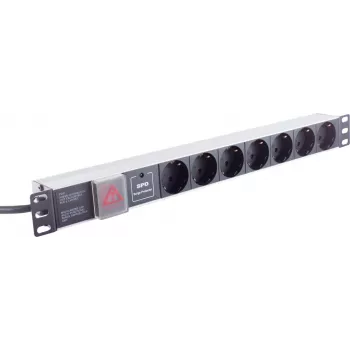 Régua de tomadas ShiverPeaks BASIC-S 19 polegadas 7 tomadas, preta