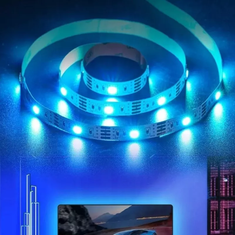 Tira LED Vention PAAWH 2 m USB 5V RGB com comando IR, 30 LEDs, fita adesiva dupla face