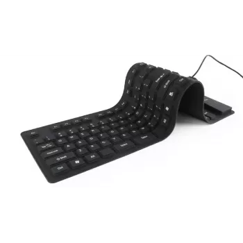 Teclado de silicone USB+PS/2 preto