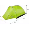 Tenda PROMIS NT80 — tenda de campismo para 3 pessoas com alpendre e rede mosquiteira, área de base 2x2 m
