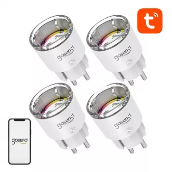 Tomada inteligente Gosund EP2 10A – conjunto de 4 tomadas Wi-Fi, controlo remoto individual, monitorização de energia