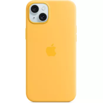 Capa de silicone para Apple iPhone 15 Plus MagSafe Laranja