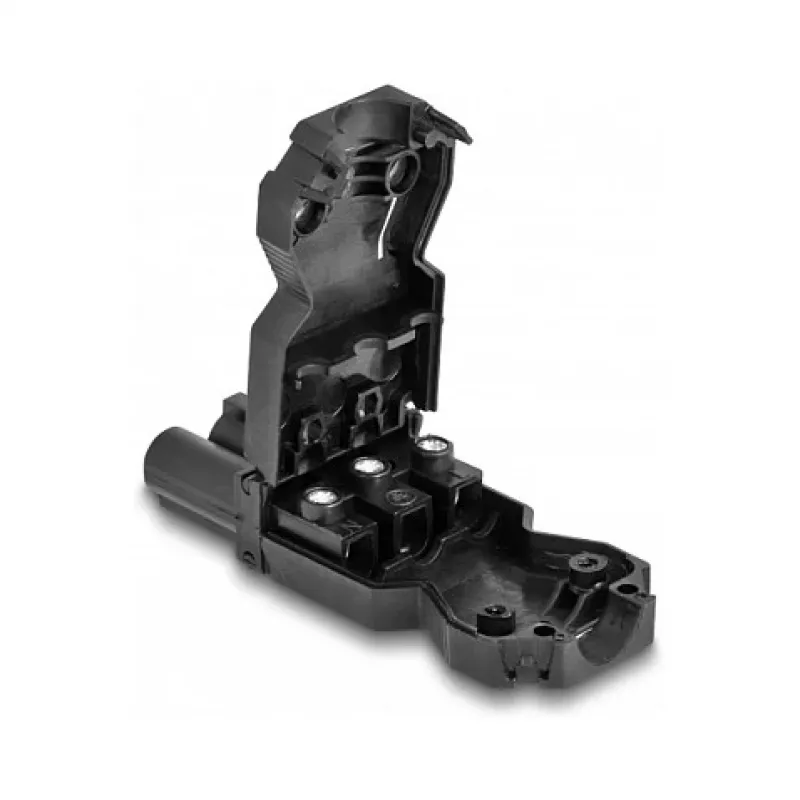 Conector de instalação DeLOCK bloco de terminais de parafuso de 3 polos preto 1 conjunto