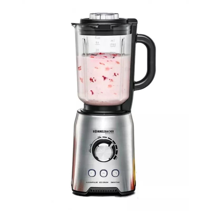 Liquidificadora de mesa Rommelsbacher MX 1250 — 1200 W, 1,75 l Jarro de vidro, Aço inoxidável