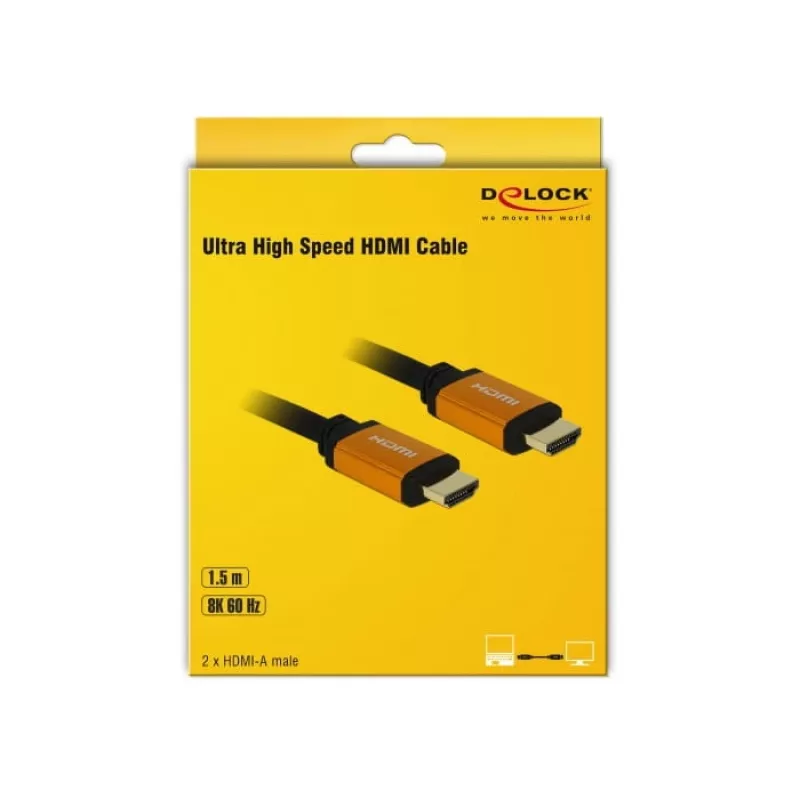 Cabo HDMI DeLOCK 85728 1,5 m Type-A preto dourado