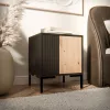 Mesa de cabeceira Cama Meble MERCI 44x40x52,5 cm, preto e carvalho, MDF/aglomerado, pack de 2