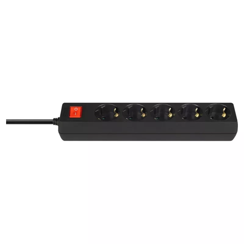 Régua de tomadas SAVIO LZ-15 — 5 tomadas AC, ficha universal, cabo de 5 m, 2500 W, 10 A, preto