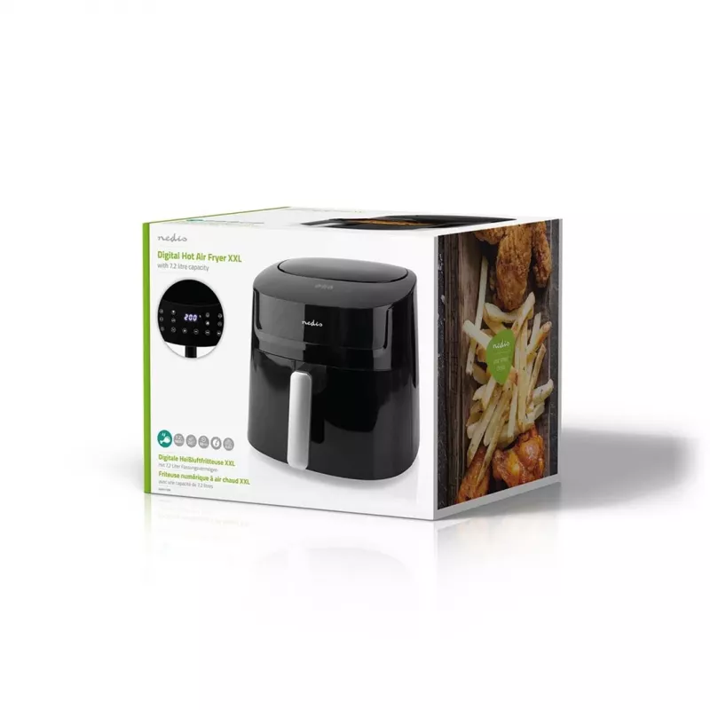 Fritadeira Nedis KAAF170BK Individual 7,2 l Máquina vertical 1800 W Fritadeira de ar quente Preto
