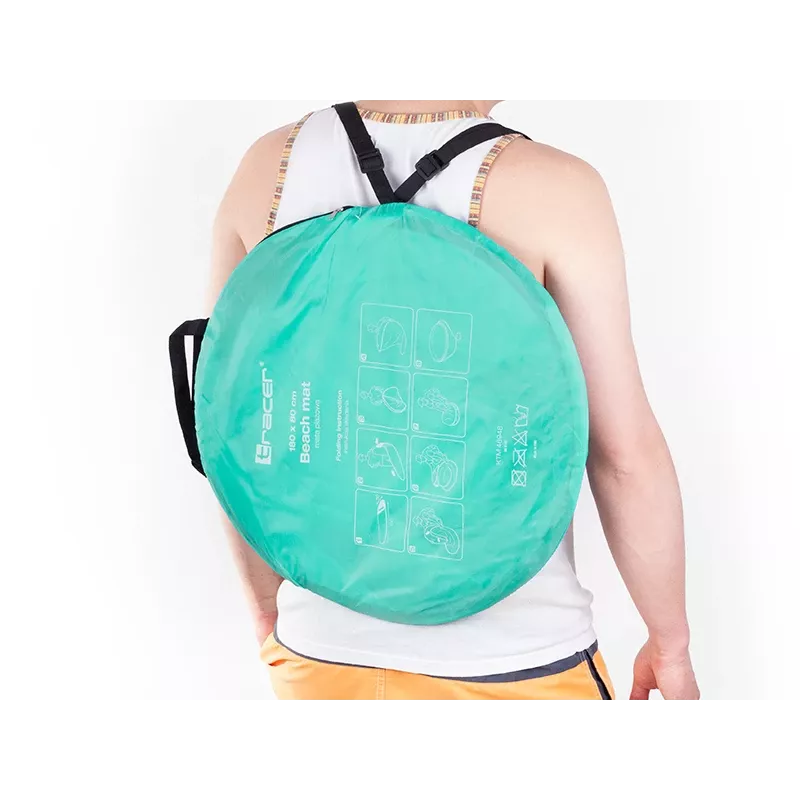 Esteira de praia TRACER Pop Up 46948 – esteira dobrável portátil leve cor de menta