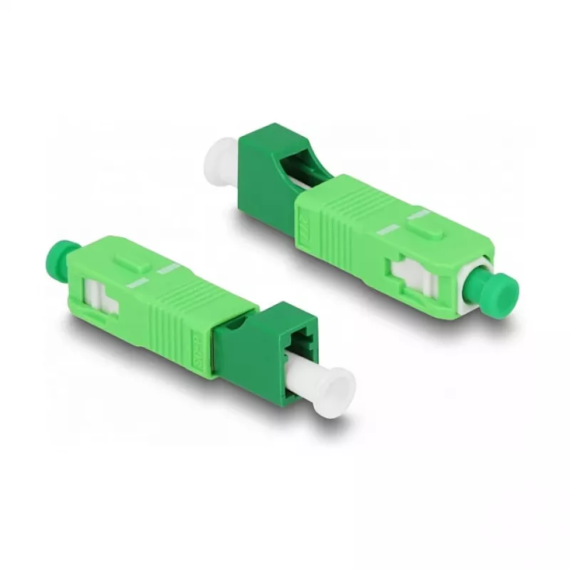 Acoplador híbrido de fibra ótica DeLOCK SC Simplex macho para LC Simplex fêmea verde