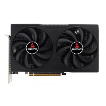 Placa gráfica BIOSTAR Radeon RX 7600 OC — Radeon RX 7600, 8 GB GDDR6, 128 bits, PCIe 4.0, refrigeração com ventoinha dupla