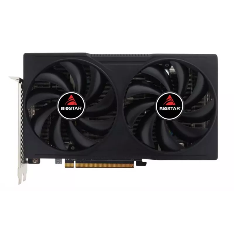 Placa gráfica BIOSTAR Radeon RX 7600 OC — Radeon RX 7600, 8 GB GDDR6, 128 bits, PCIe 4.0, refrigeração com ventoinha dupla