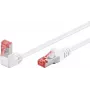 Cabo de rede Goobay CAT 6 1x 90° angular, S/FTP (PiMF), branco, 5 m - patilha de retenção em cima, LSZH isento de halogéneos, cobre (51553)