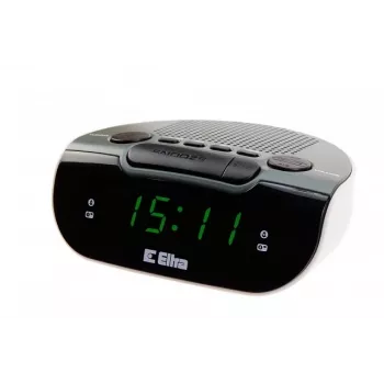 Rádio com relógio/alarme LED, Eltra, 127x53x98 mm, cinzento/branco