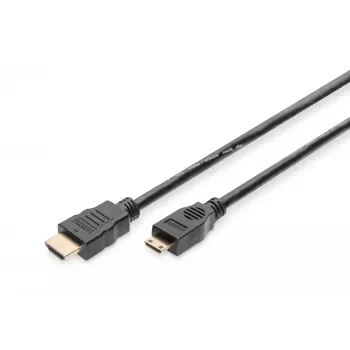 Digitus ASSMANN - Cabo de vídeo/áudio - HDMI - 30 AWG - Mini-HDMI, 19 pinos (M) - HDMI, 19 pinos (M) - 3 m - Isolamento duplo - preto (AK-330106-030-S)