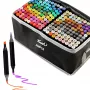 Conjunto de marcadores Extralink MARKERY 204 unidades — conjunto de marcadores à base de álcool, várias cores, 204 unidades