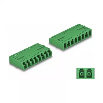 Acoplador de fibra ótica DeLOCK HD LC Octuplex conector fêmea para LC Octuplex conector fêmea verde