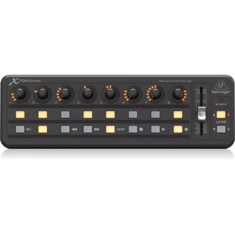 Teclado MIDI USB Behringer X-TOUCH MINI tipo de controlo botões rotativos sliders