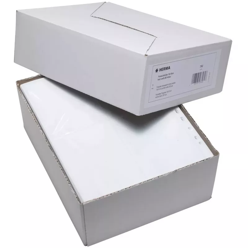 Bolsas para fotografias HERMA Fotophan 10x15 cm vertical branco 250 unid.