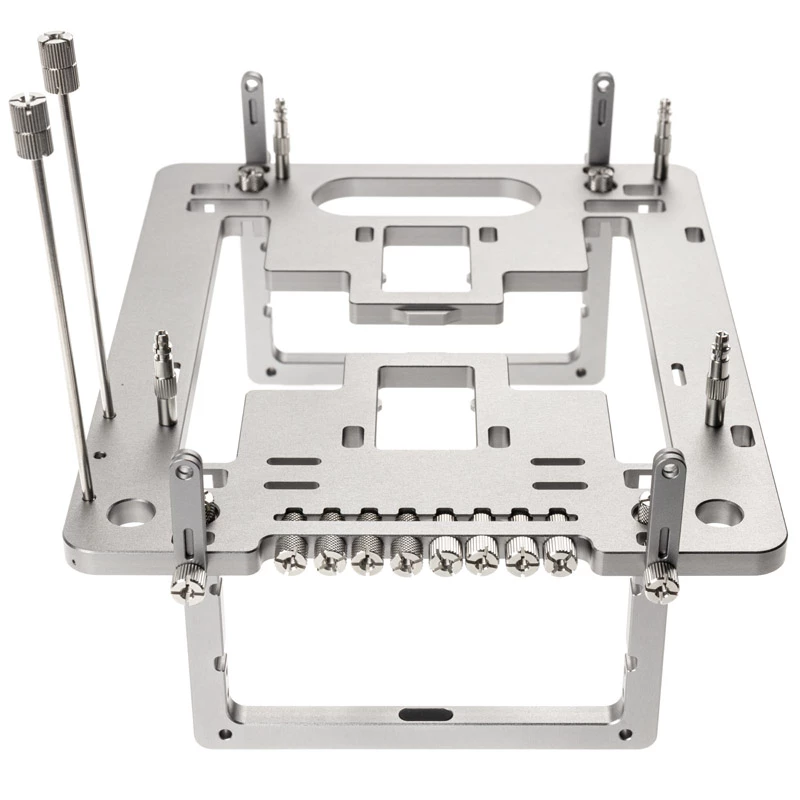 Caixa de bancada Mini Streacom BC1 Mini V2 prateado — estrutura compacta de open-frame