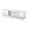 Cama Meble QIU 160 móvel de TV, MDF, branco brilhante