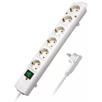 Régua de tomadas Brennenstuhl Comfort-Line Plus 6 tomadas com ficha plana branca 2 m