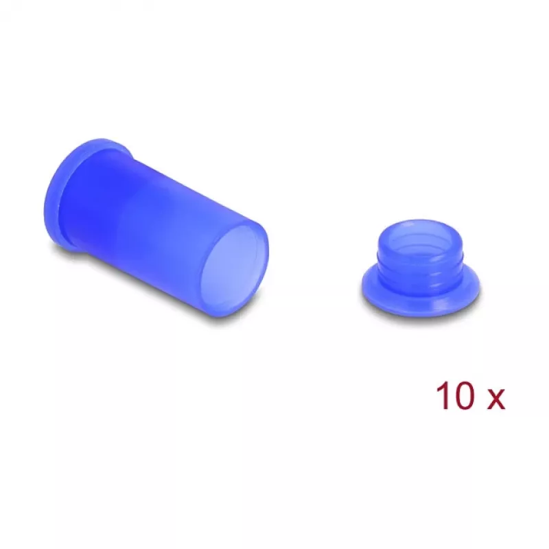 DeLOCK 60672 Cobertura anti-poeira DL4, silicone, 2 peças, azul, 10 unid.