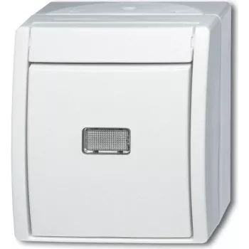 BUSCH JAEGER 1484-0-0381 - botão - branco - IP44 - CE - 74 mm - 55 mm