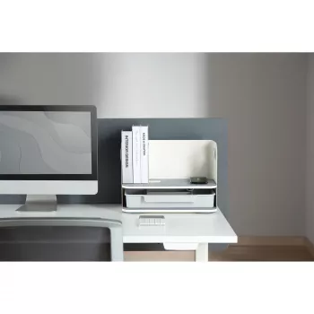 Organizador de secretária Digitus com carregador Qi aço cinzento branco 1 gaveta
