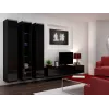 Conjunto de armários de sala Cama VIGO 2 preto/preto brilhante
