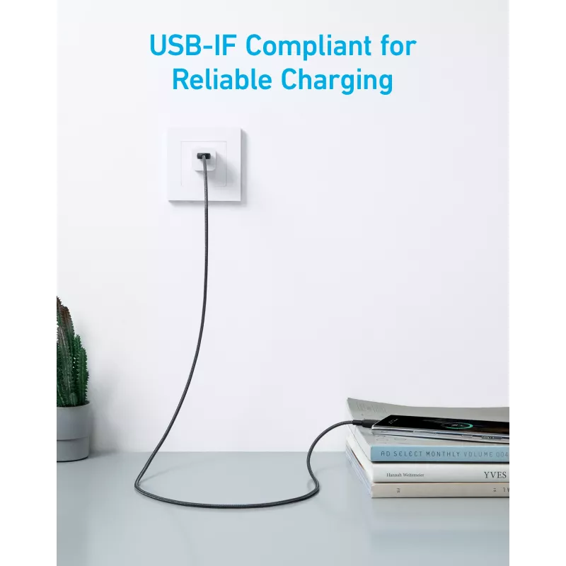 Cabo Anker Innovations 322 USB-A para USB-C nylon 1,8M preto - Cabo - Digital/Dados
